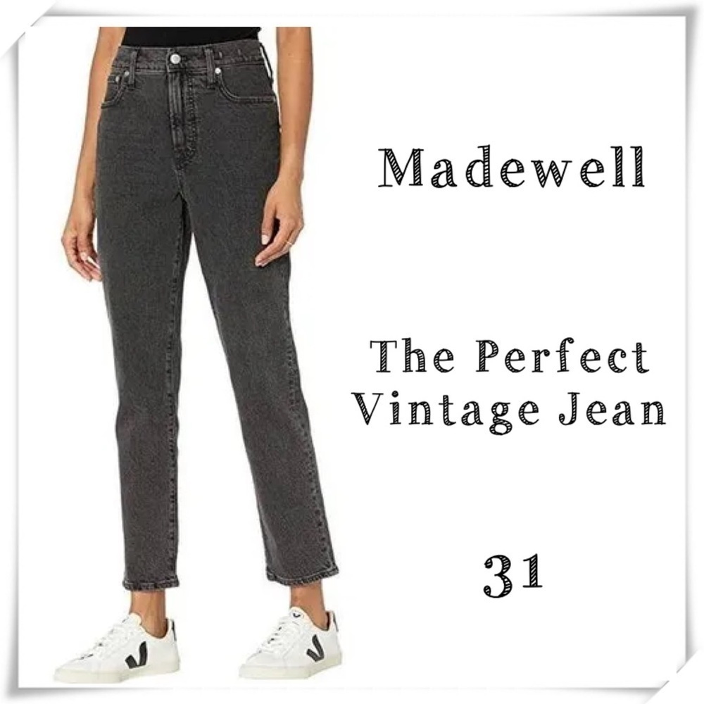 Madewell The Perfect Vintage Jean in Lunar Wash Washed Black Size 31 Style N0591